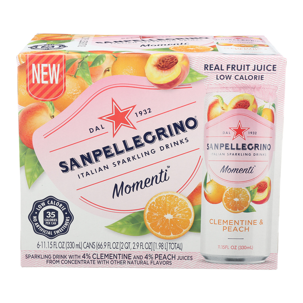 Sanpellegrino Momenti Clementine & Peach Italian Sparkling Drink