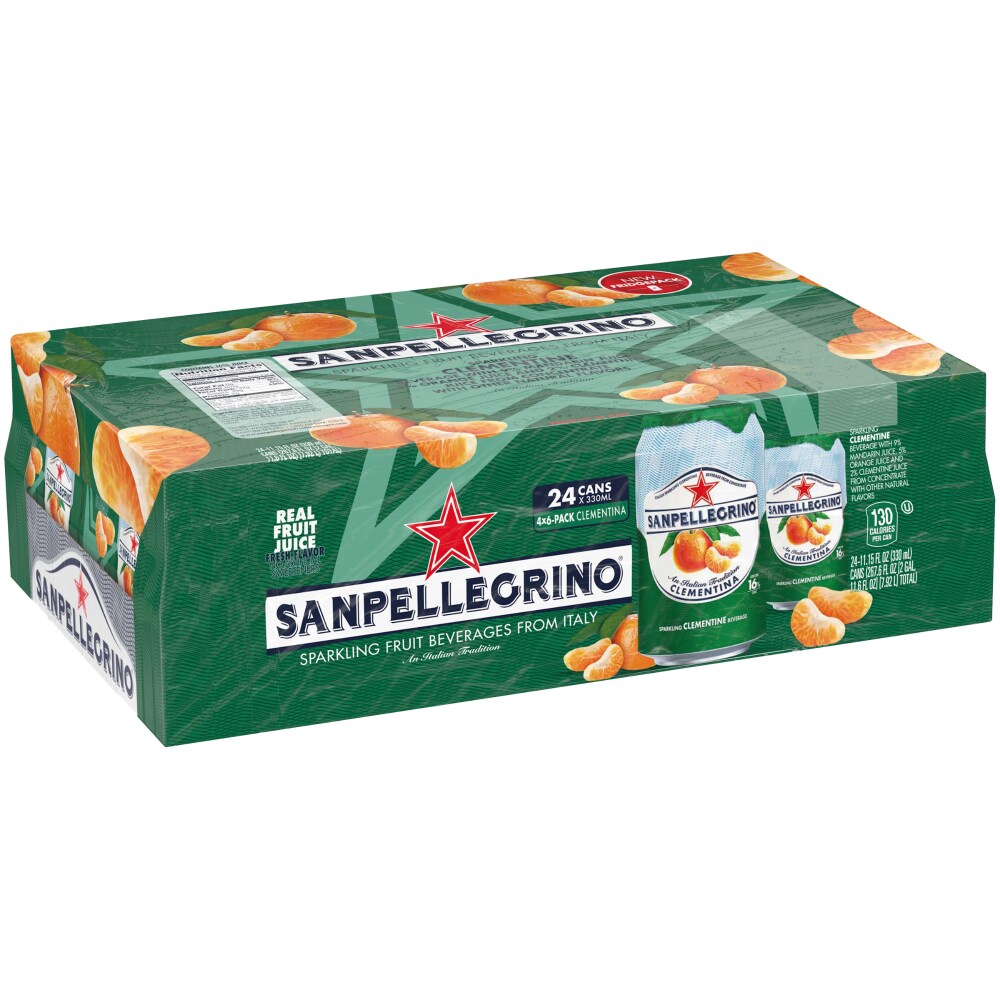 Sanpellegrino Clementine Italian Sparkling Drinks, 11.15 Fl Oz. Cans