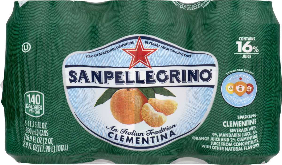 San Pellegrino Clementine Sparkling Fruit Beverage, 11.15 Fl Oz. Cans
