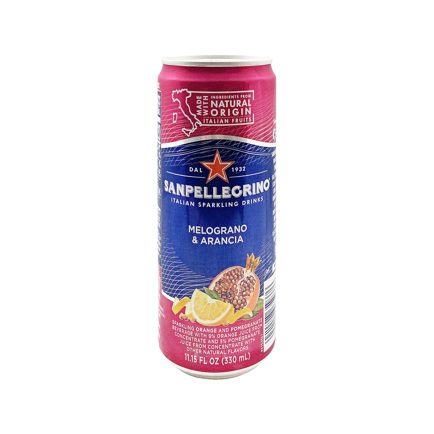 San Pellegrino Pomegranate And Orange Italian Sparkling Drinks, 11.15 Fl Oz. Cans