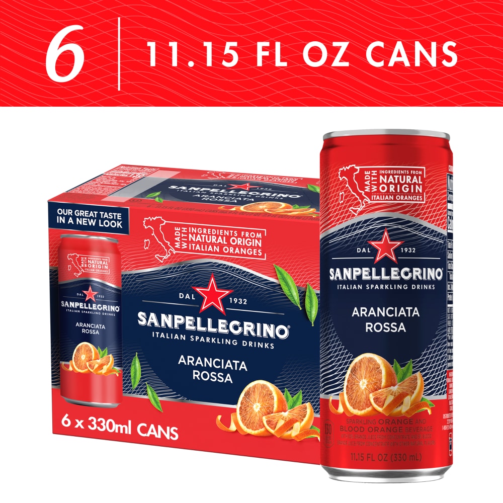 Sanpellegrino Blood Orange Italian Sparkling Beverage - 6pk/11.15 Fl Oz Cans