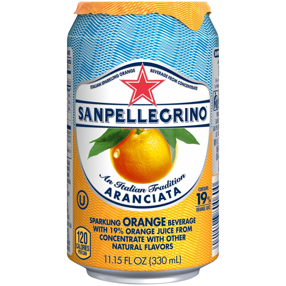 Sanpellegrino Sparkling Fruit Beverages, Aranciata/Orange 11.15-ounce Cans