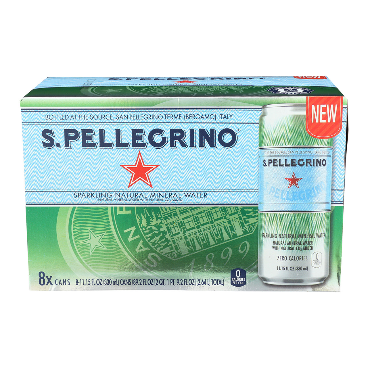 S.Pellegrino Sparkling Natural Mineral Water 8pk/11.15 Fl Oz Cans