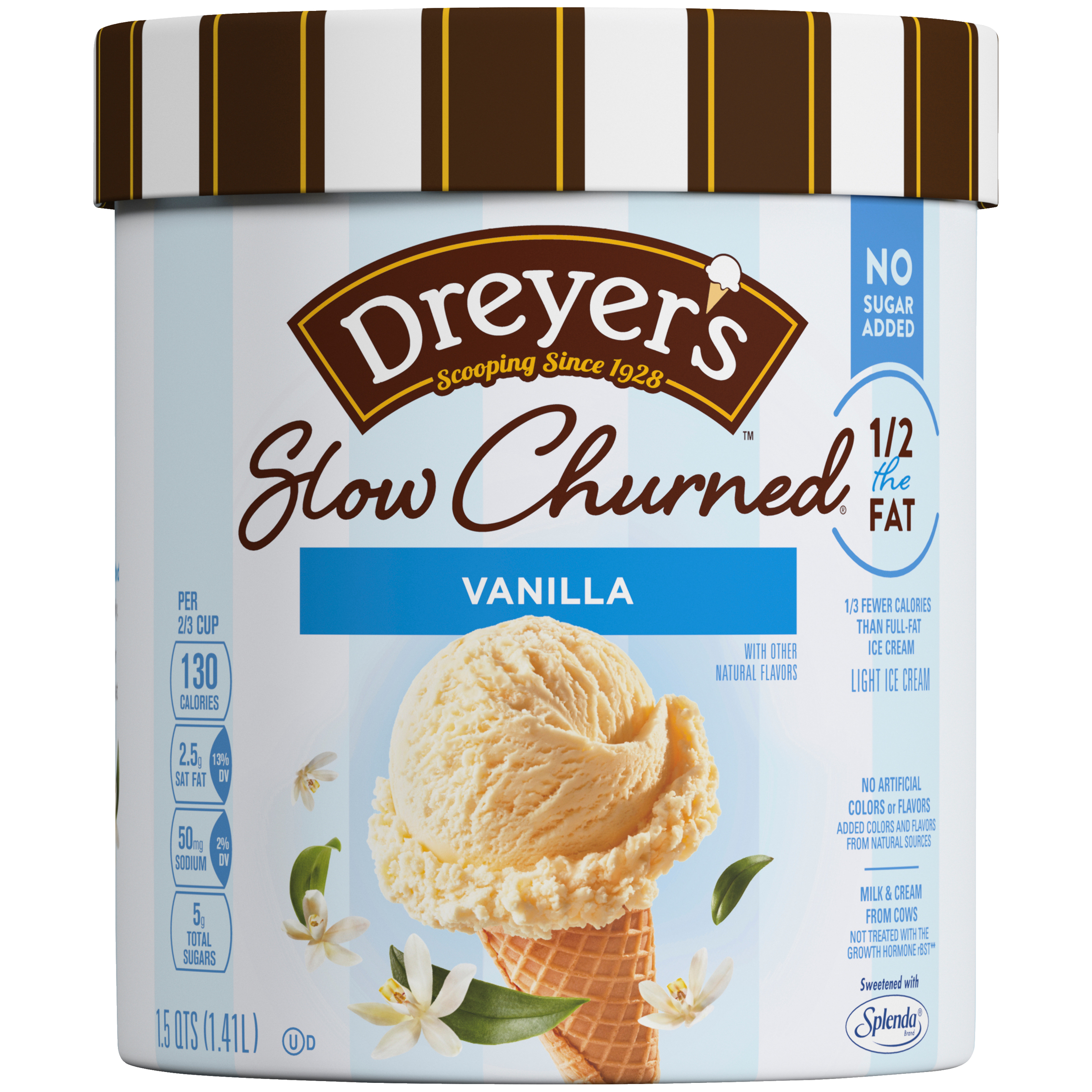 Edy's Slow Churned Light Ice Cream No Sugar Added Vanilla