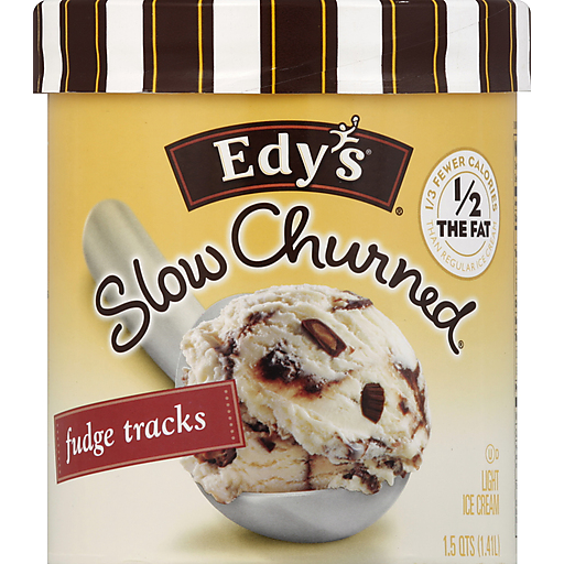 Dreyer's EDY'S/DREYER'S SLOW CHURNED Fudge Tracks Light Ice Cream 1.5 Qt. Tub