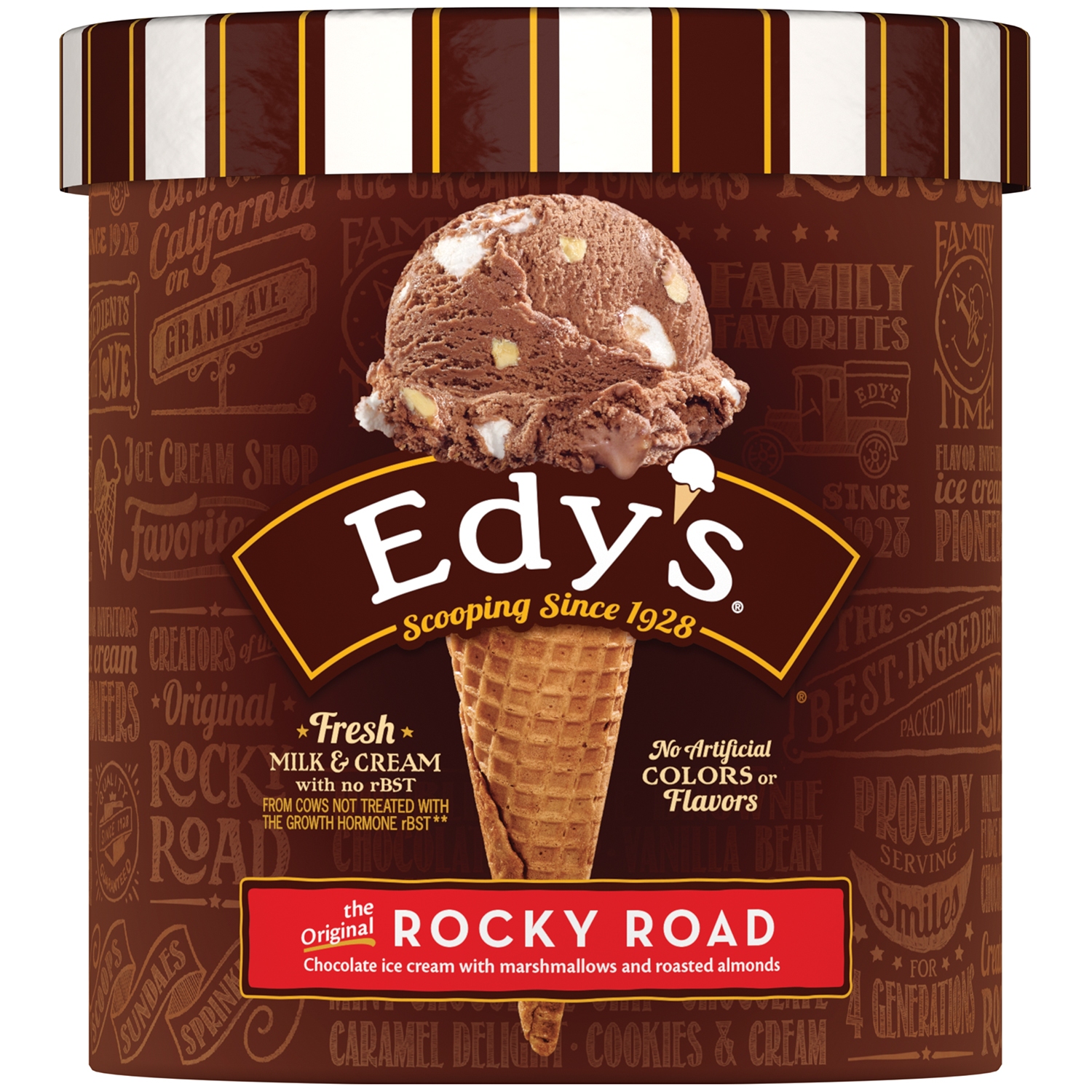 Edy's Dreyer'S The Original Rocky Road Ice Cream, 1.5 Quart Tub