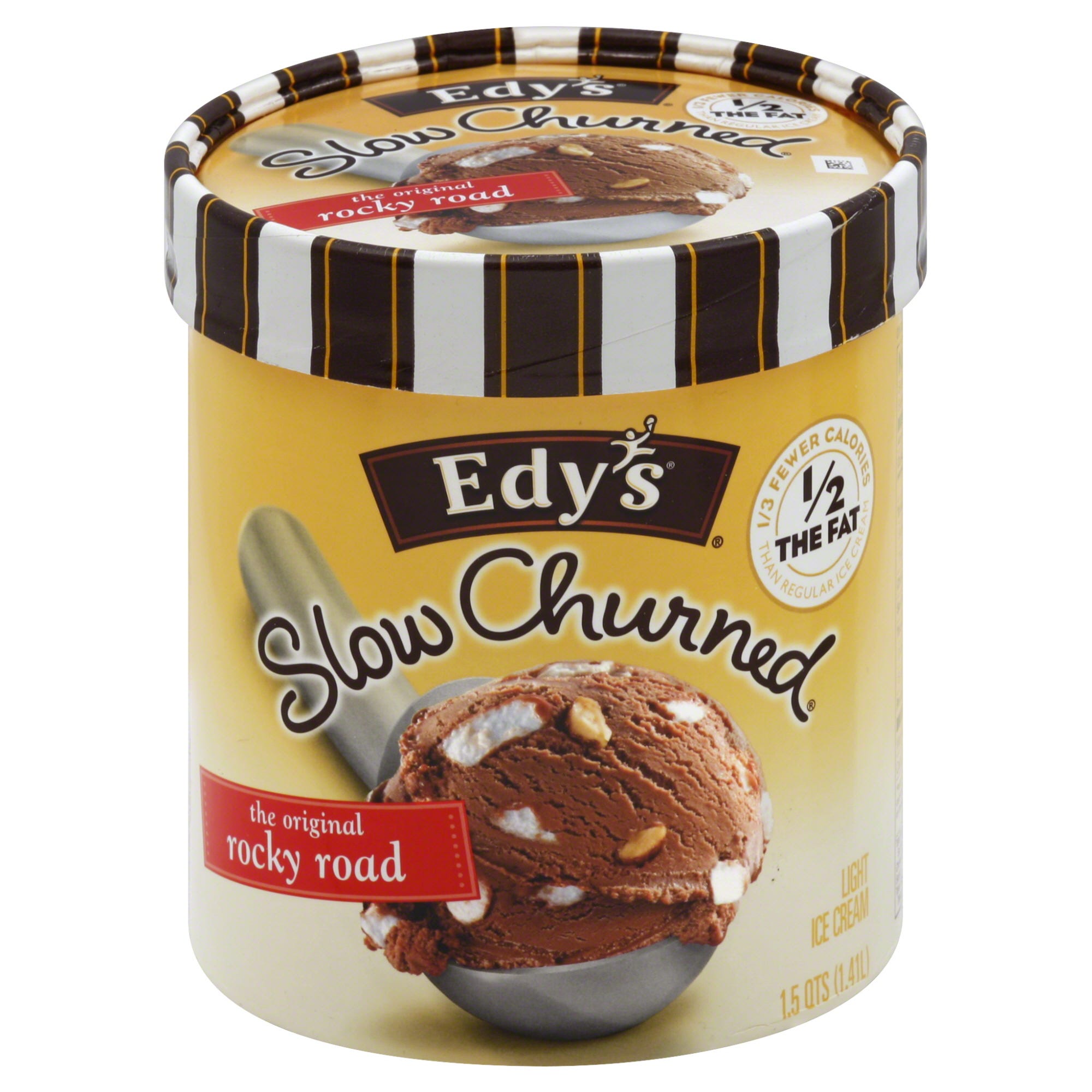 Edy's Slow Churned Ice Cream, Light, Rocky Road