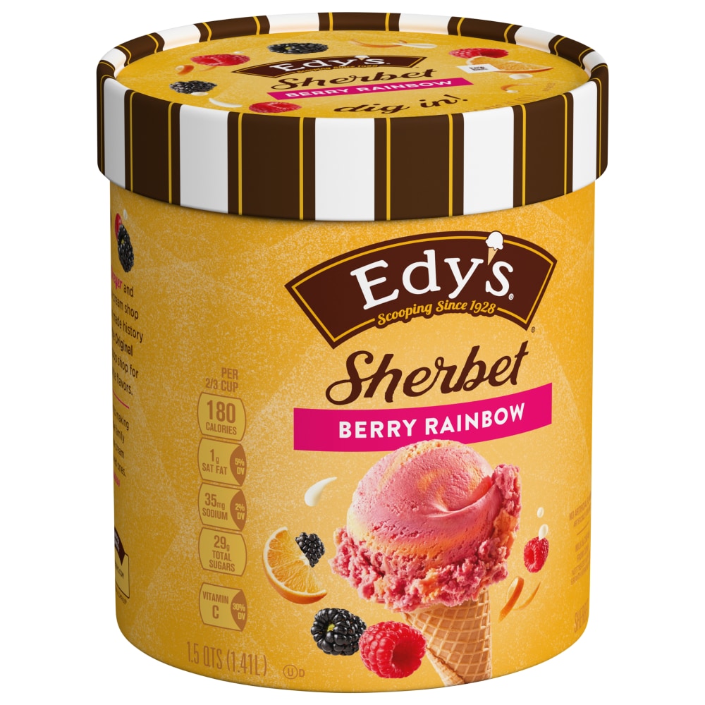 Edy'S/Dreyer'S Berry Rainbow Sherbet 1.5 Qt. Tub