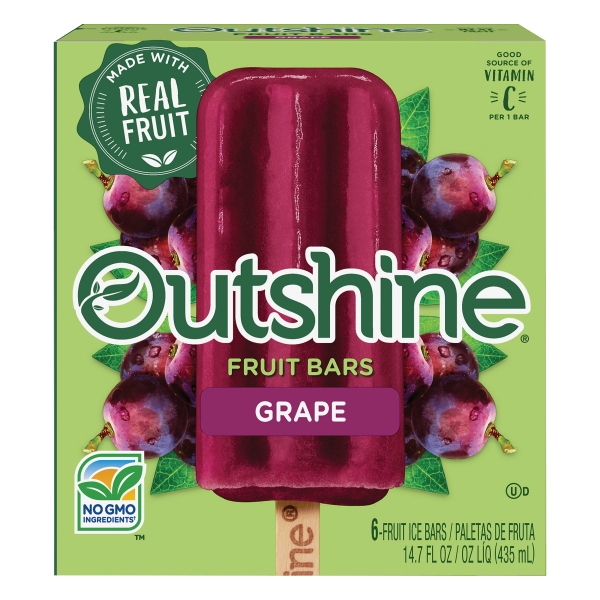 Outshine 6 Pack Grape Fruit Ice Bars