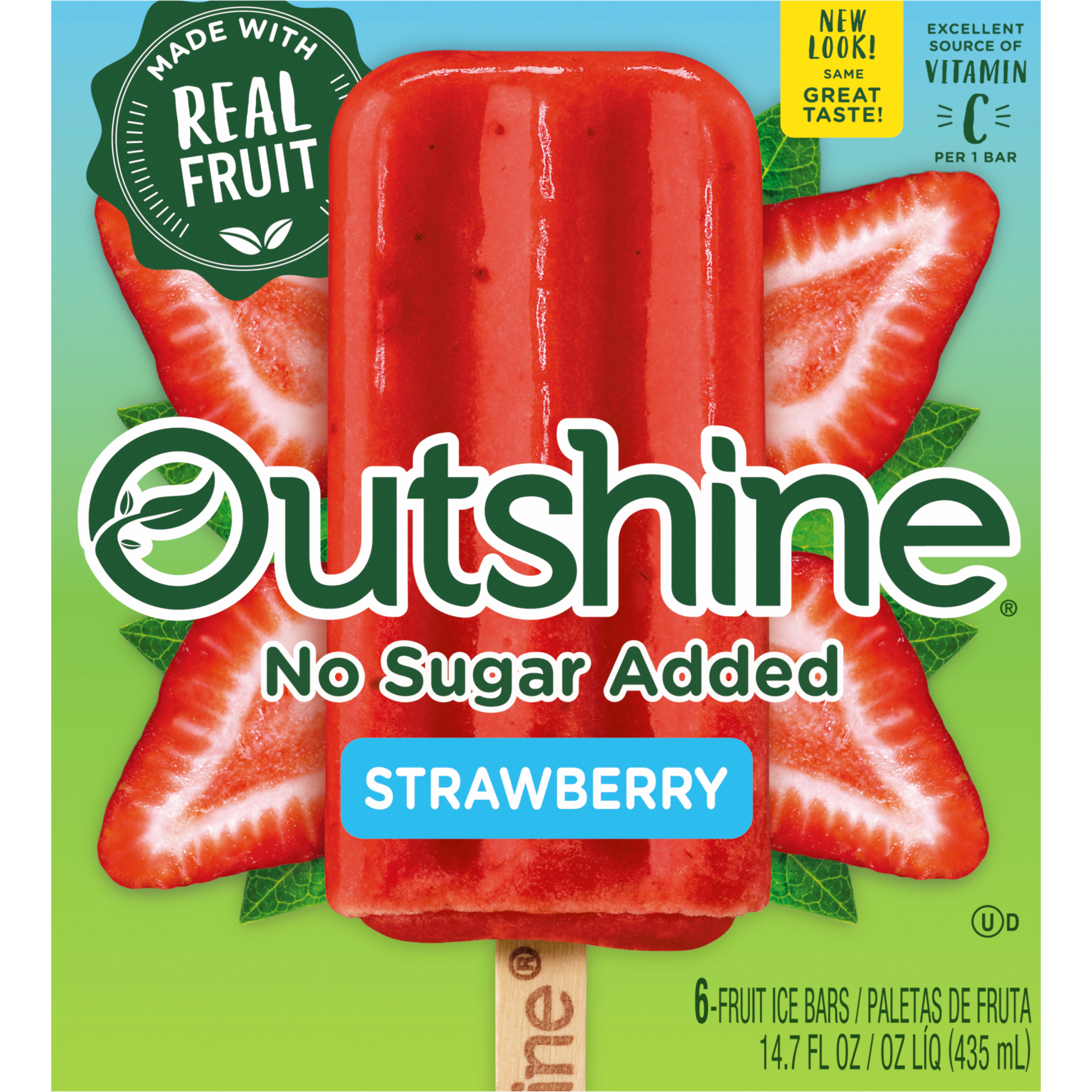 Outshine Fruit Ice Bars, No Sugar Added, Strawberry