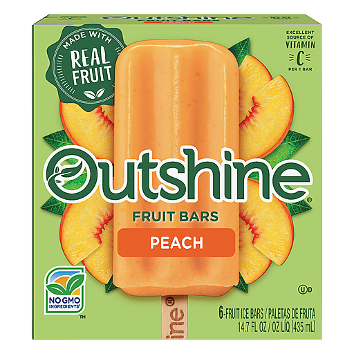 Outshine 6 Pack Peach Fruit Ice Bars