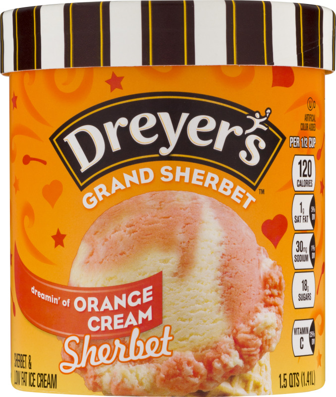 Edy's DREYER'S Orange Cream Sherbet And Light Ice Cream, 1.5 Qt. Tub