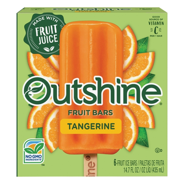 Outshine 6 Pack Tangerine Fruit Ice Bars