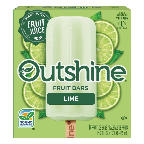 Outshine 6 Pack Lime Fruit Ice Bars