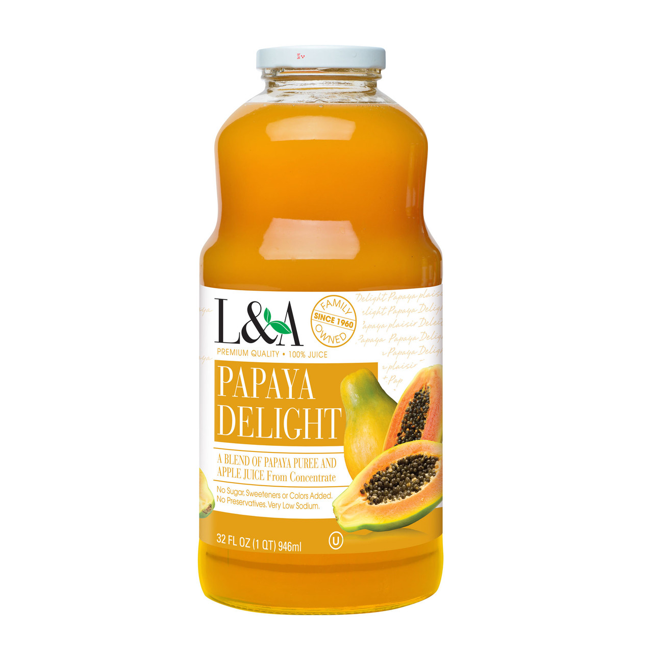 L&A La-Co L & A Papaya Delight Juice, 32-Ounce, 192.0 Fl Oz