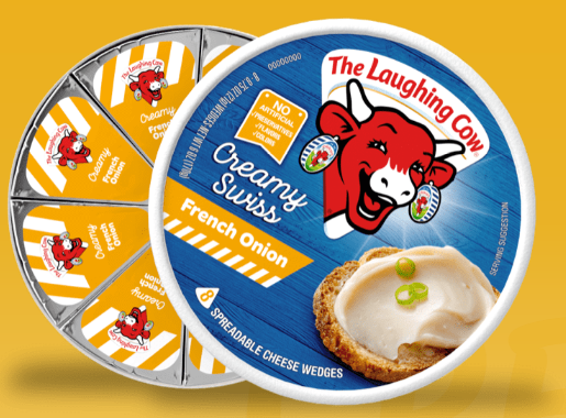 The Laughing Cow Creamy Swiss French Onion Spreadable Cheese Wedges 6 Oz. Pack