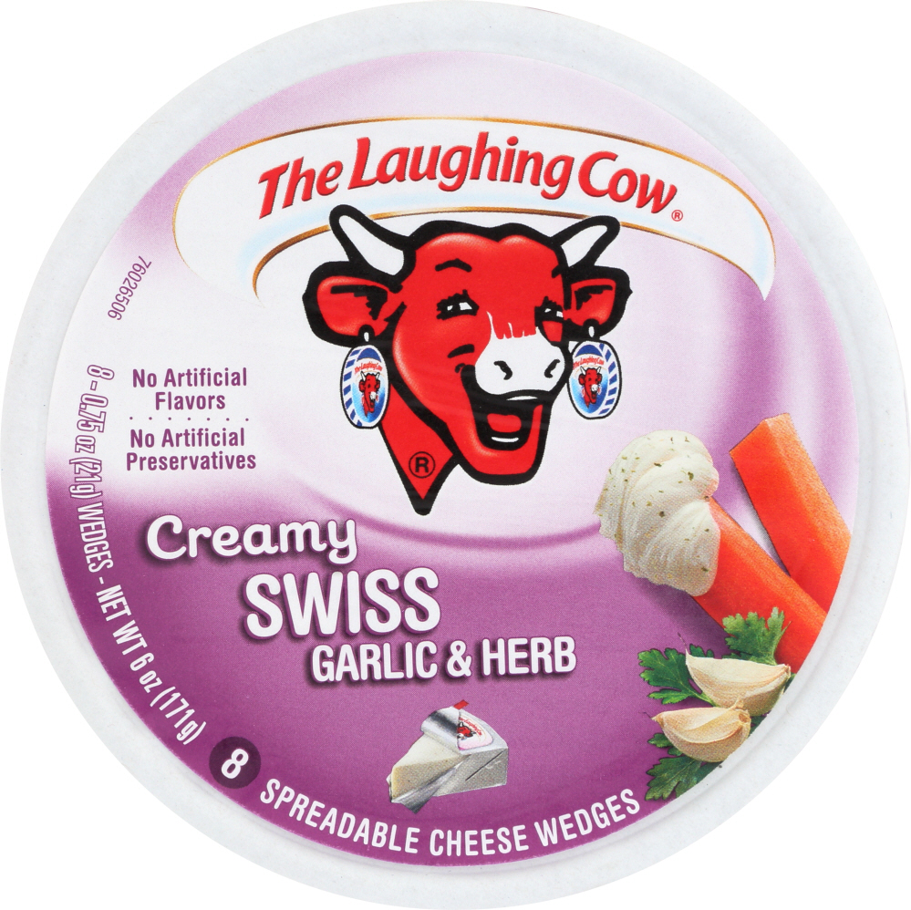 The Laughing Cow Creamy Swiss Garlic & Herb Cheese Wedges