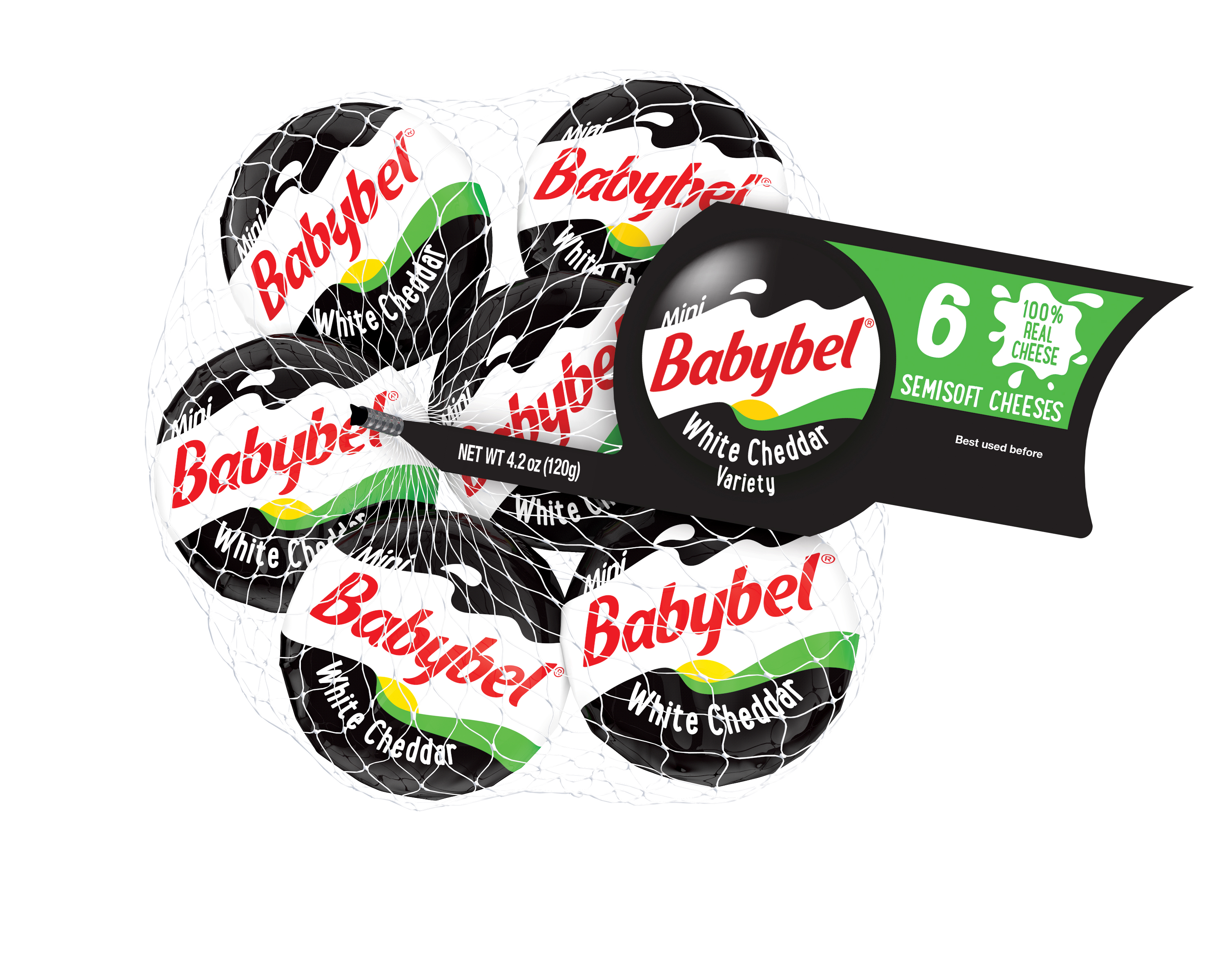 Babybel Semisoft Cheese, White Cheddar Variety, Mini