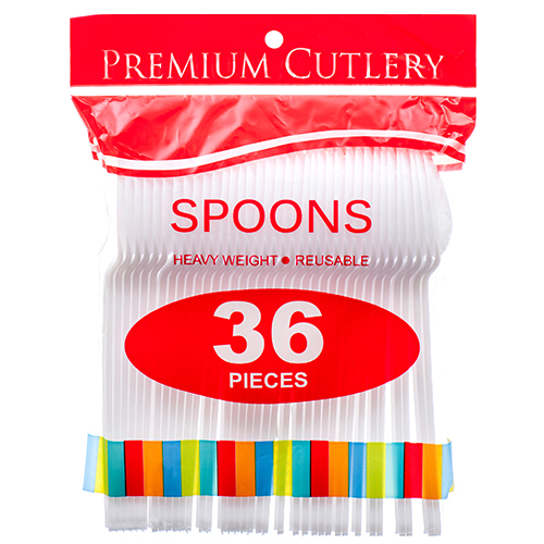 Prumeium Cutlery Plastic Spoon 36 Ct White Color