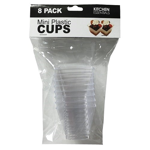 K.E Mini Plastic Cups 8ct Square-whole