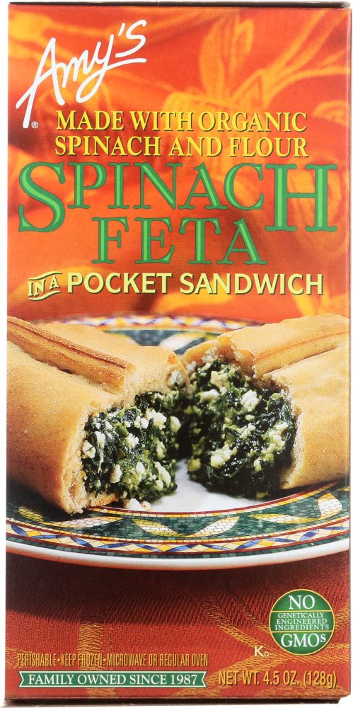 Amy's Spinach Feta In A Pocket Sandwich - 4.5oz