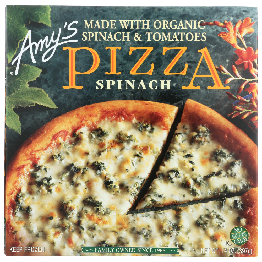 Amy's Pizza, Hand-Stretched Crust, Spinach 14 Oz