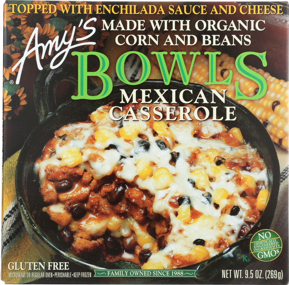 Amy's Frozen Bowls Mexican Casserole Gluten Free - 9.5 Oz
