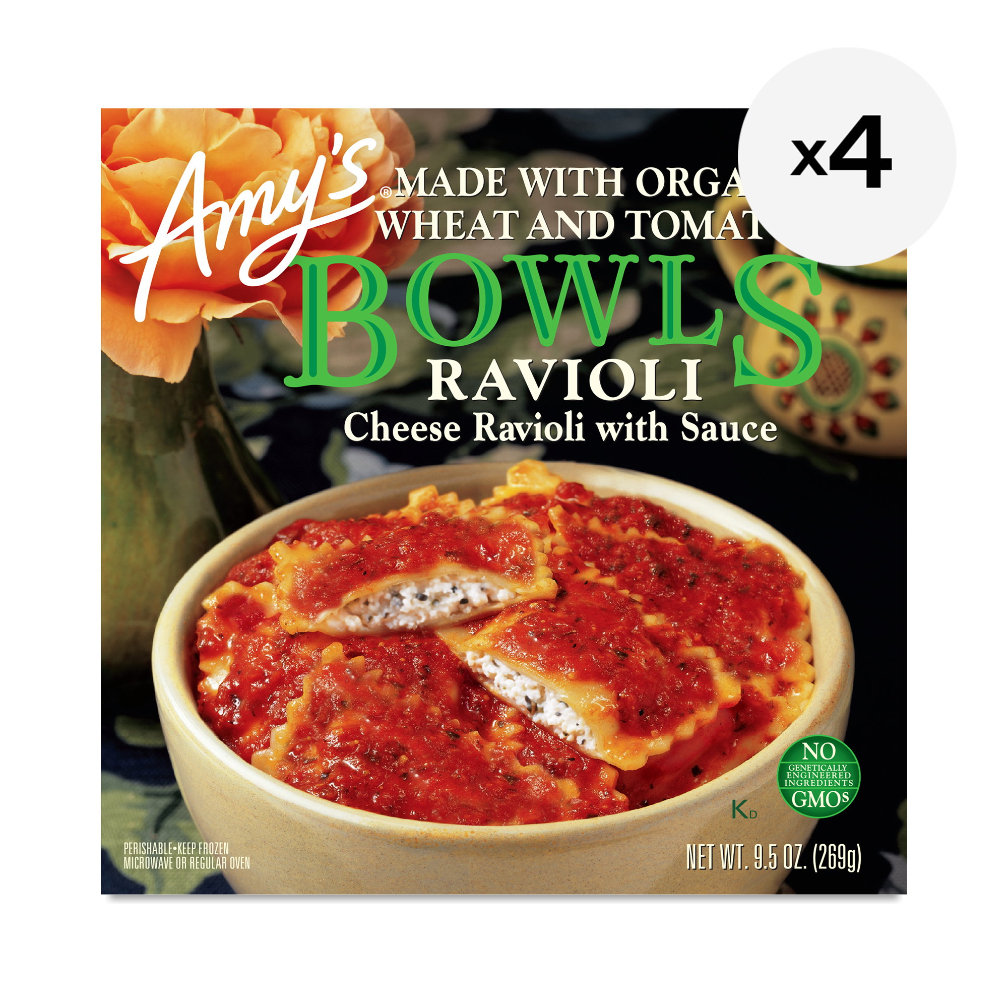 Amy's Cheese Ravioli With Sauce Bowls
