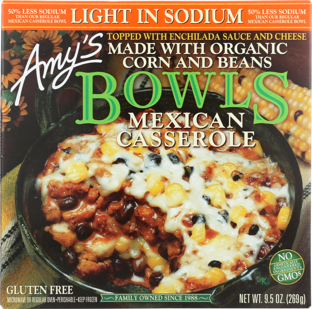 Amy's Light In Sodium Organic Mexican Casserole Frozen Bowl - 9.5oz