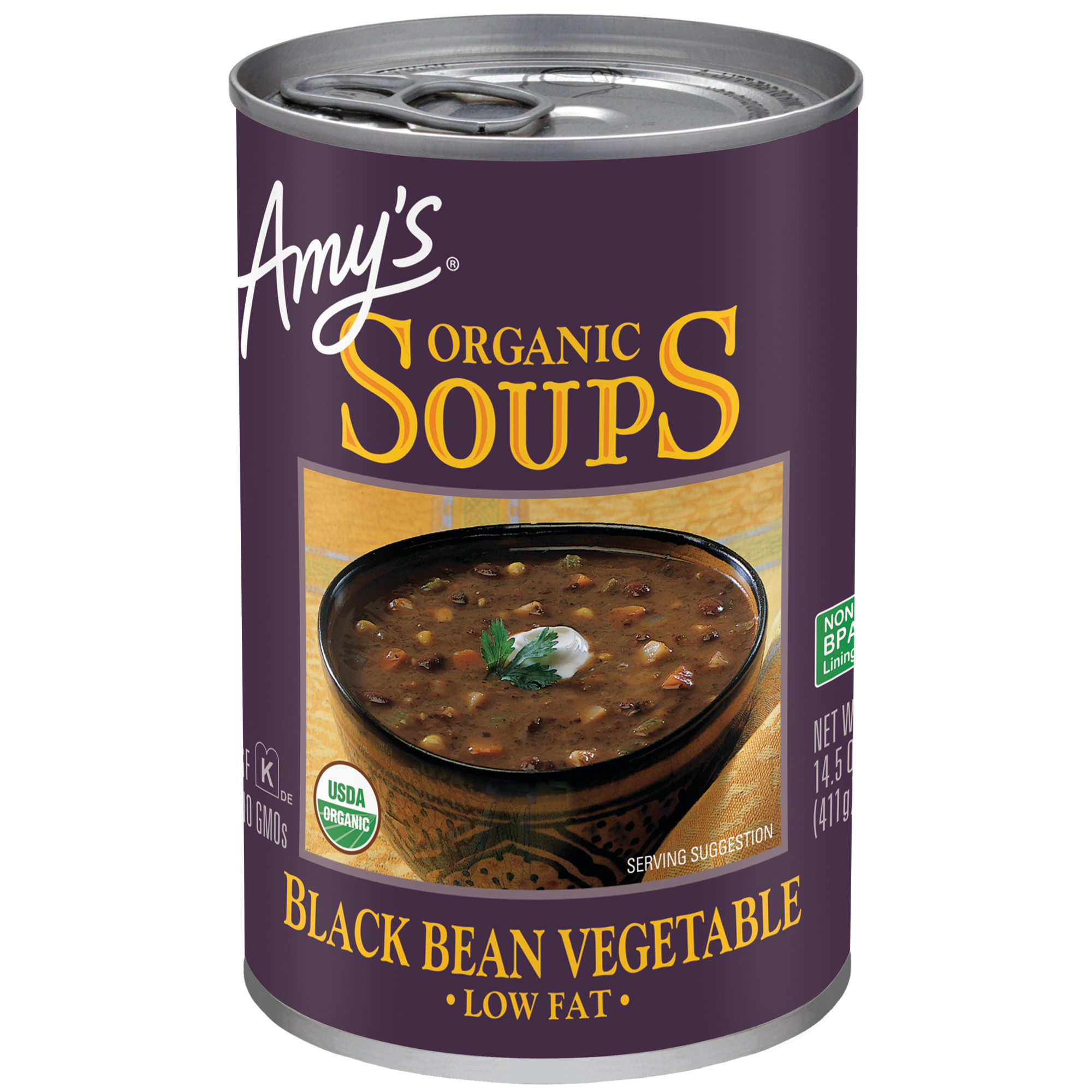 Amy's Organic Gluten Free Low Fat Black Bean Vegetable Soup - 14.5oz