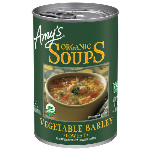 Amy's Organic Low Fat Vegetable Barley Soup 14 Oz