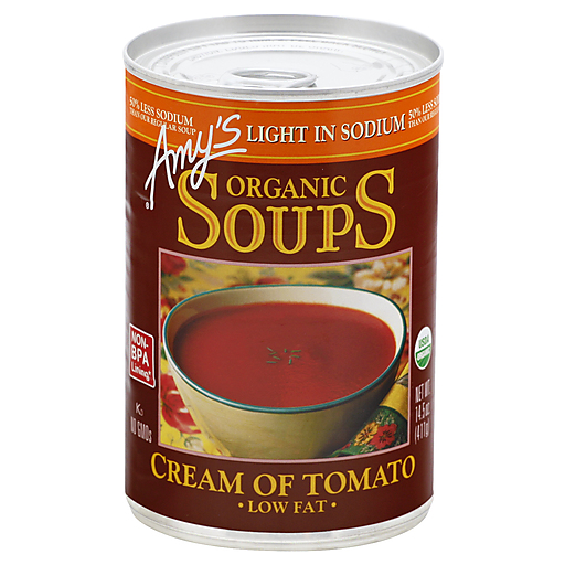 Amy's Organic Soups, Low Fat Cream Of Tomato, Light In Sodium, 12 Pack, 14.5 Oz (411 G)