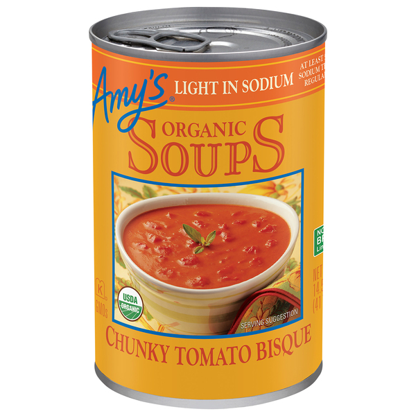 Amy's Organic Soup Chunky Tomato Bisque Light In Sodium, 14.5 Oz