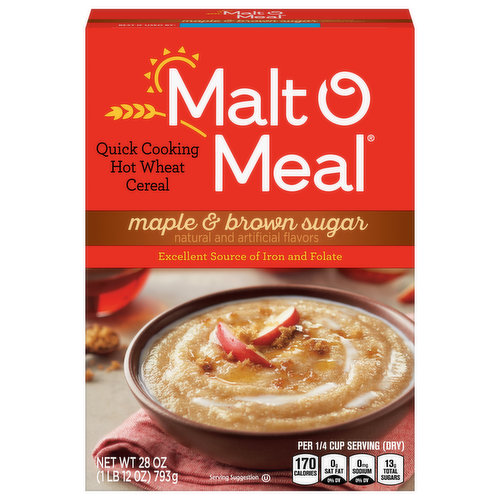 Malt-O-Meal Maple & Brown Sugar Quick Cooking Hot Breakfast Cereal, 36 Ounce