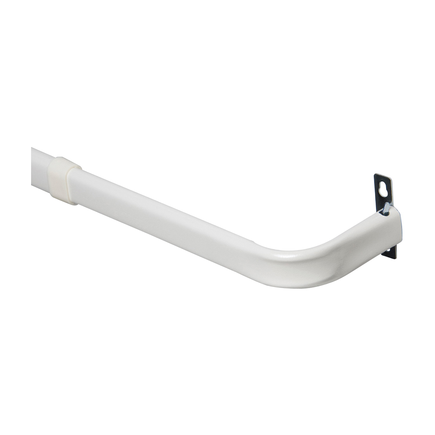 Kenney KN512 Heavy-Duty Single Curtain Rod, White, 48" - 86"