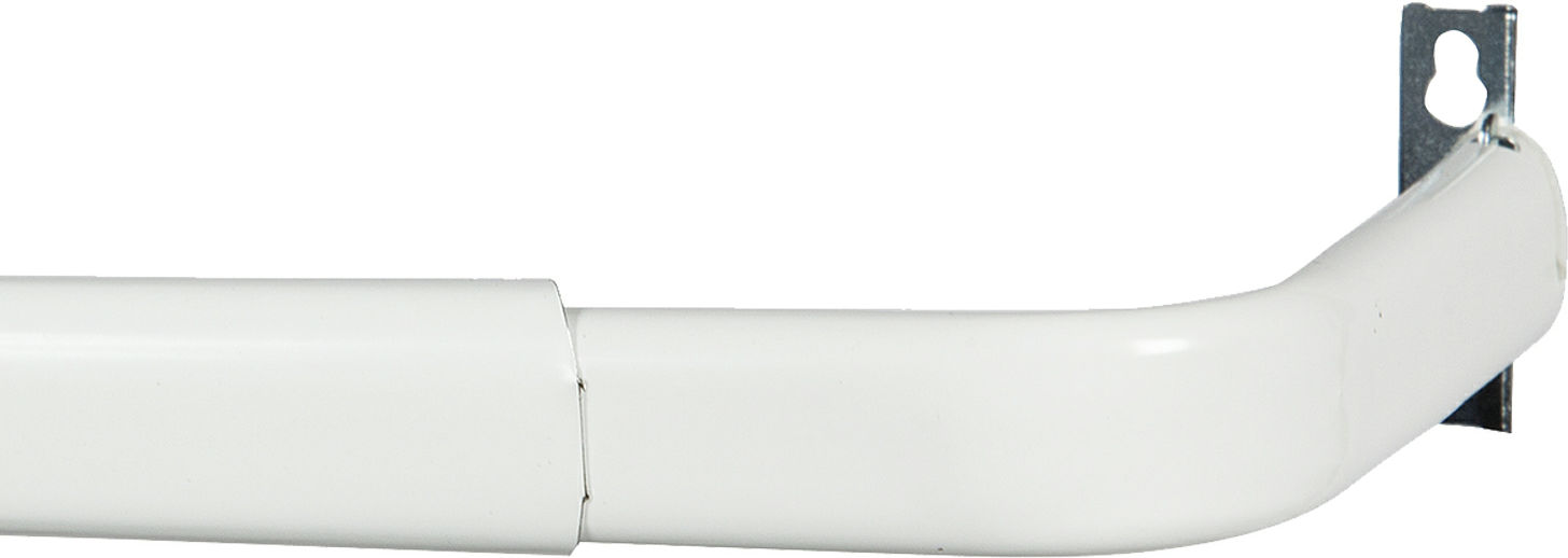 Kenney KN513 Heavy-Duty Single Curtain Rod, White, 84" - 120"