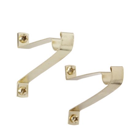 Kenney Mfg Co Cafe Curtain Rod Bracket, Brass, 2-In. Clearance