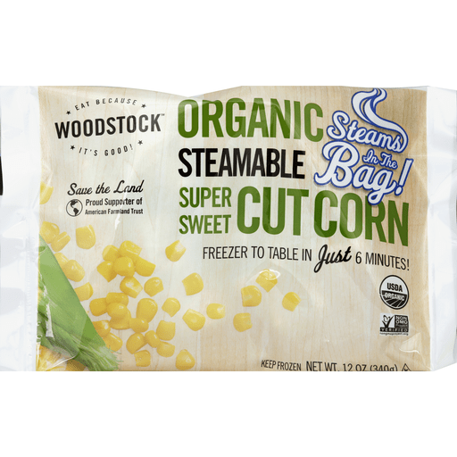 Woodstock Corn, Organic, Super Sweet, Cut, Steamable 12 Oz