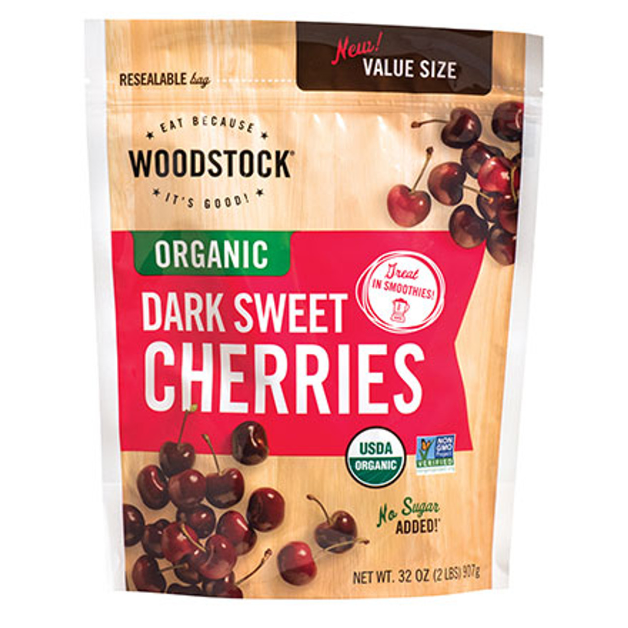 Woodstock Value Size Organic Dark Sweet Cherries 32 Oz