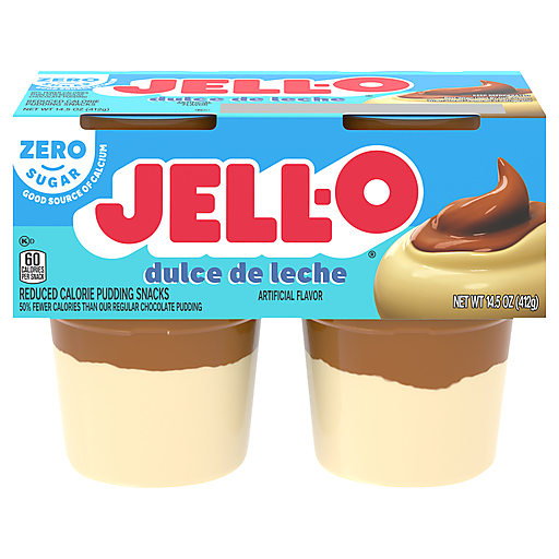 Jell-O Dulce De Leche Sugar Free Pudding Snacks, 4 Ct Cups