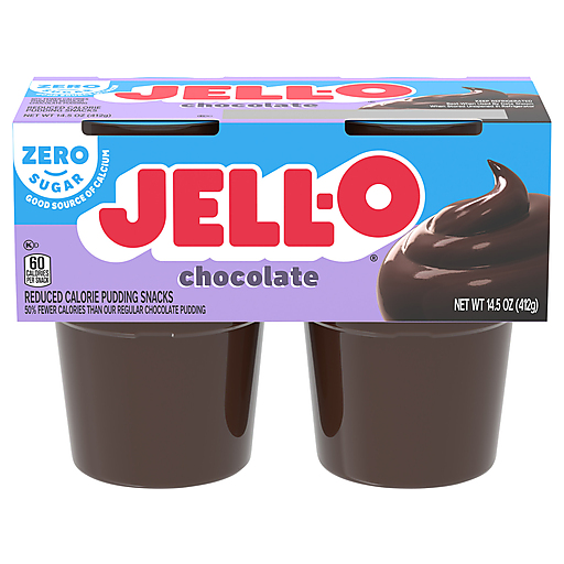 Jell-O Sugar Free Chocolate Reduced Calorie Pudding Snacks 14.5OZ