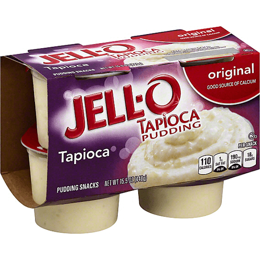 Jell-o Ready To Eat Tapioca Pudding Cups, 4 Ct - 15.5 Oz Package