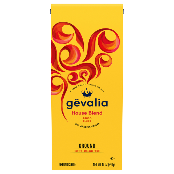 Gevalia House Blend Medium Roast Ground Coffee, 12 Oz Bag