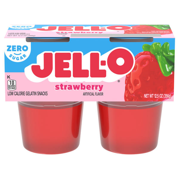 Jell-O Strawberry Sugar Free Low Calorie Gelatin Snacks