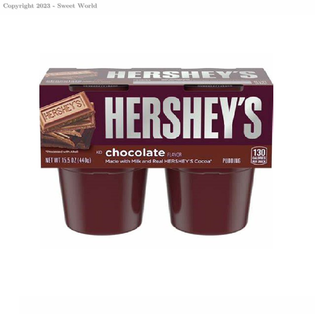 Hershey's Chocolate Ready-to-Eat Pudding Snacks With Milk & Real Cocoa, 4 Ct Cups