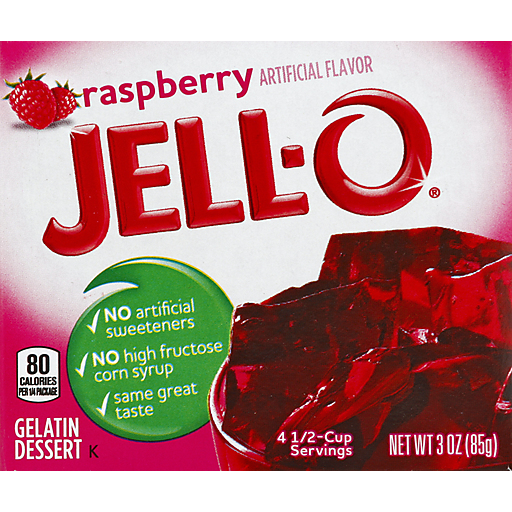 Jell-O Raspberry Gelatin Dessert Mix, 3 Oz Box