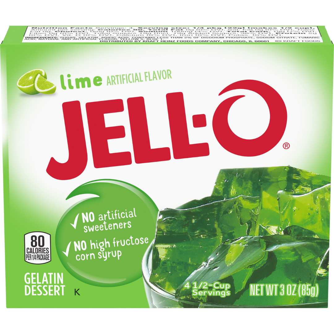 Jell-O Lime Gelatin Dessert Mix, 3 Oz Box