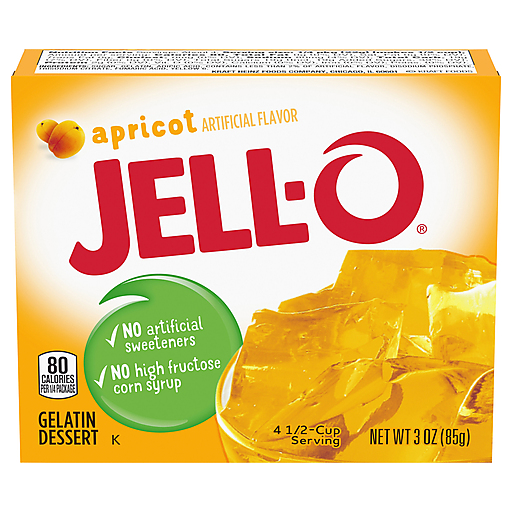 Jell-O Apricot Gelatin Dessert Mix, 3 Oz Box