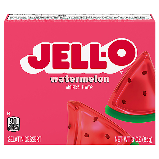 Jell-o Watermelon Gelatin Dessert Mix, 3 Oz Box