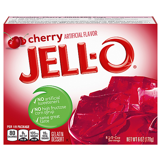 Jell-O Cherry Gelatin Dessert Mix, 6 Oz Box